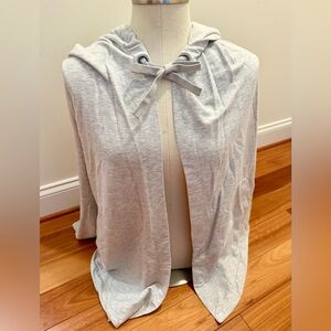 Athleta Light Gray Hooded Open Cardigan